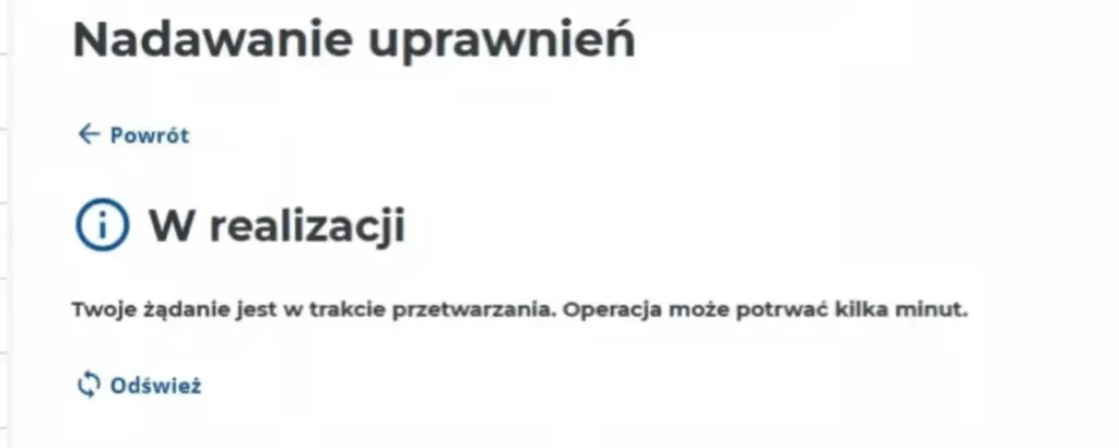 Informace o stavu – ve zpracování