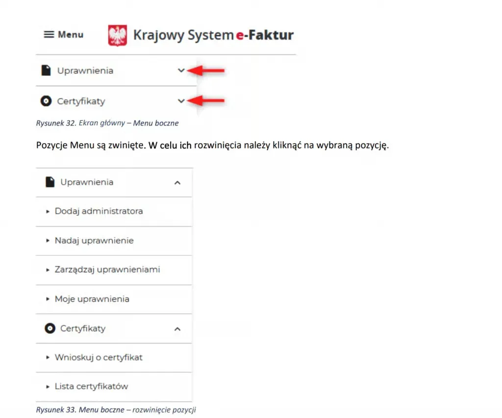 Menu se záložkou pro udělení oprávnění